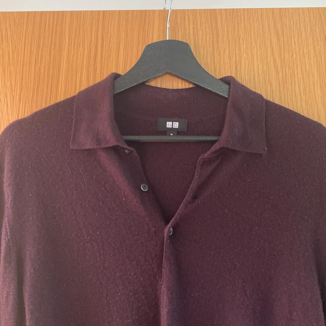 Långärmad piké vinröd Uniqlo - 90