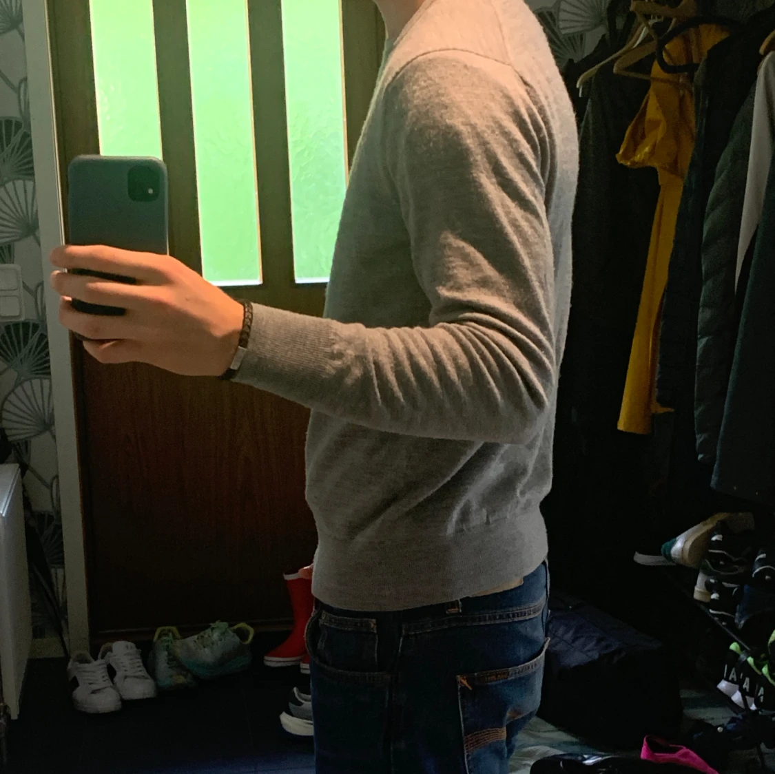 Stickad merinoull tröja - Uniqlo - 90