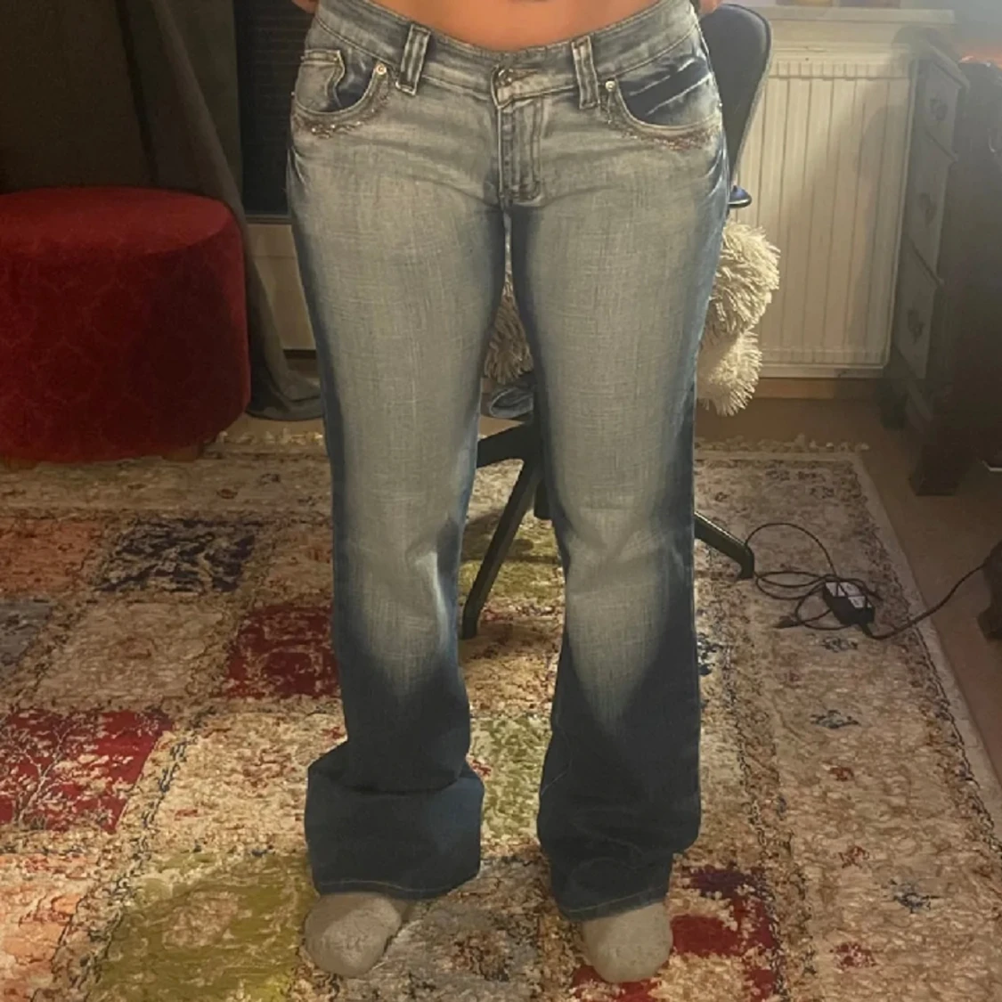 Lågmidjade bootcut jeans - 90