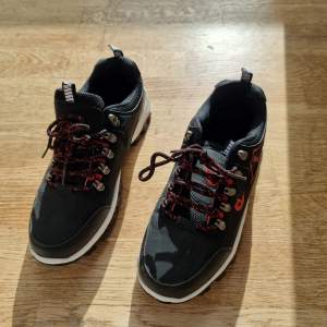 Nästan helt nya svart/röda Zoudi skor, använda en gång. Säljer de billigt för att jag fick de i present för några månader sedan. Inga hål eller fläckar.