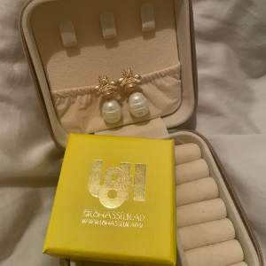 Guldiga ”wasp earrings” med pärlor. Skriv om ni är intresserade 💕 man kan även trycka på köp! Örhängena kommer i en gul l8hasselblad låda 💕💛