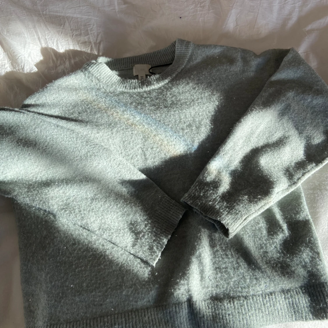 Grå/grön stickad tröja från hm💕 - 90