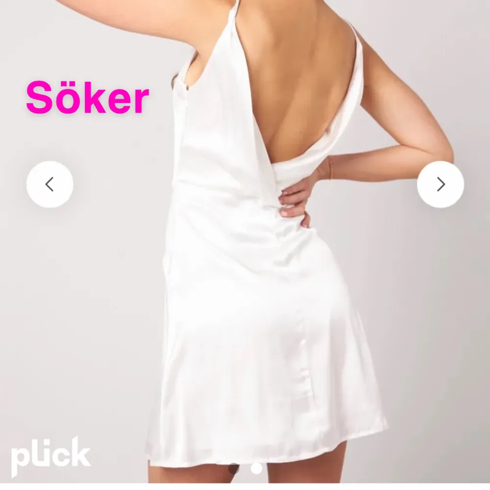 Söker denna vita satin klänning från bubbleroom, i storlek 36, skriv gärna om ni säljer en 💕. Klänningar.