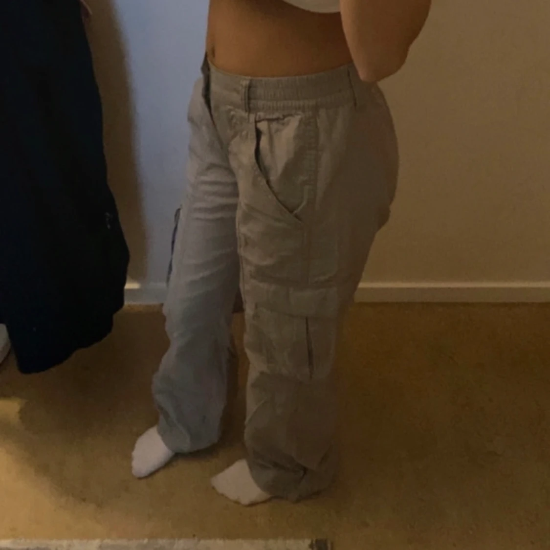 Grå cargo byxor - 90