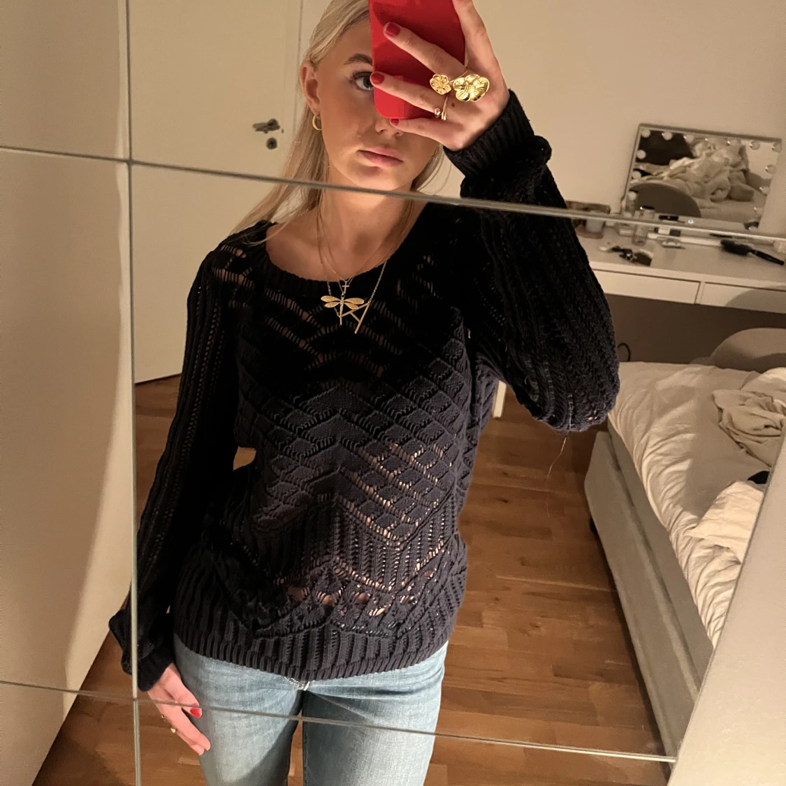 Nät stickad tröja  - 90