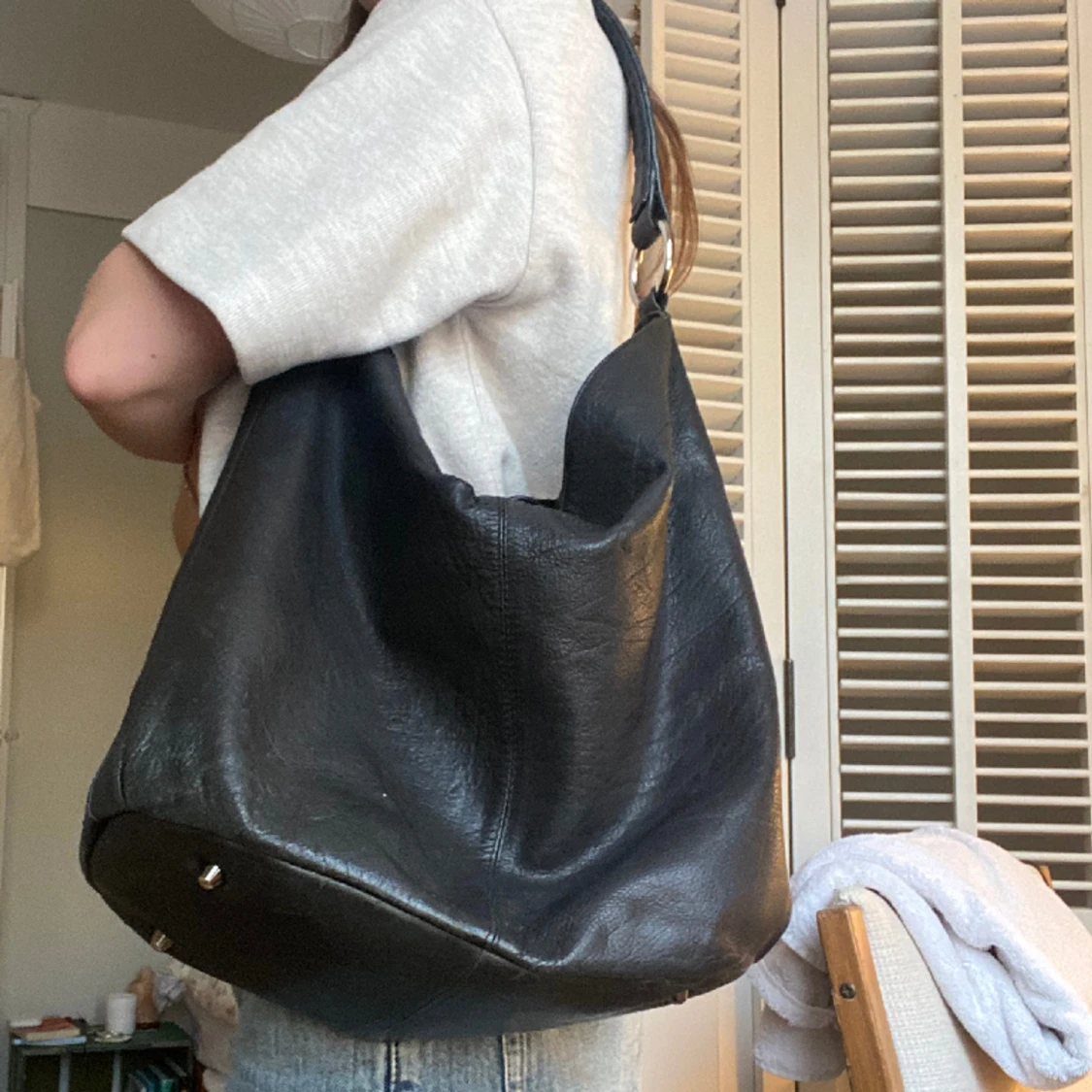 Perfekt slouchy läder väska  - 90