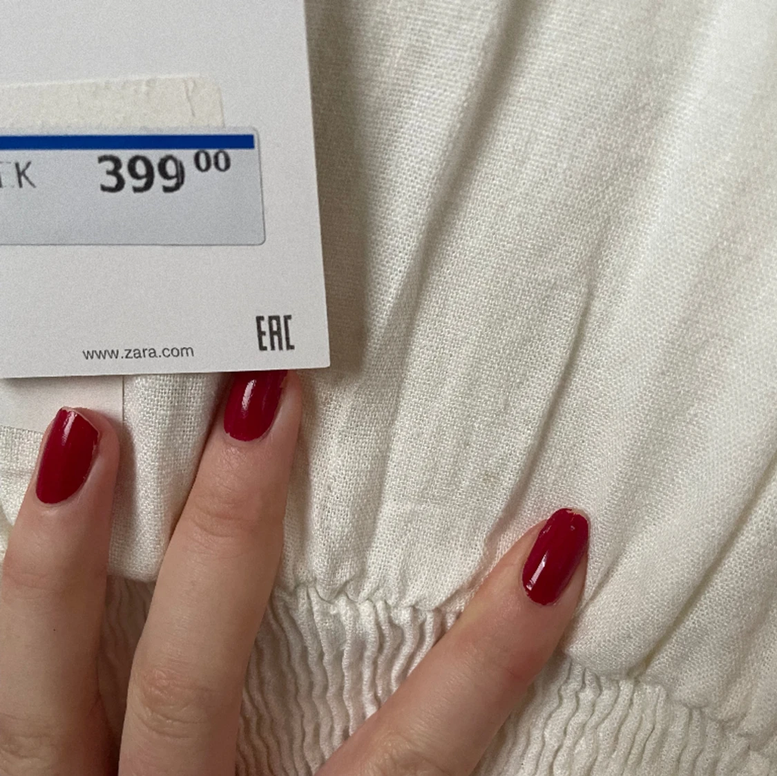 Vit linneklänning Zara - 91