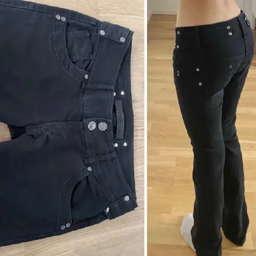 As snygga lågmidjade jeans från Gina, köpta på Plick men för stora så lånade bilder. Skriv om ni har frågor eller vill ha fler bilder! Skriv till mig innan du använder köp nu! 💕. Jeans & Byxor.