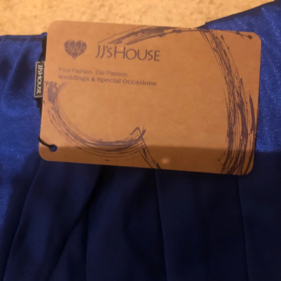 Kungblå axelbandslös klänning - 93