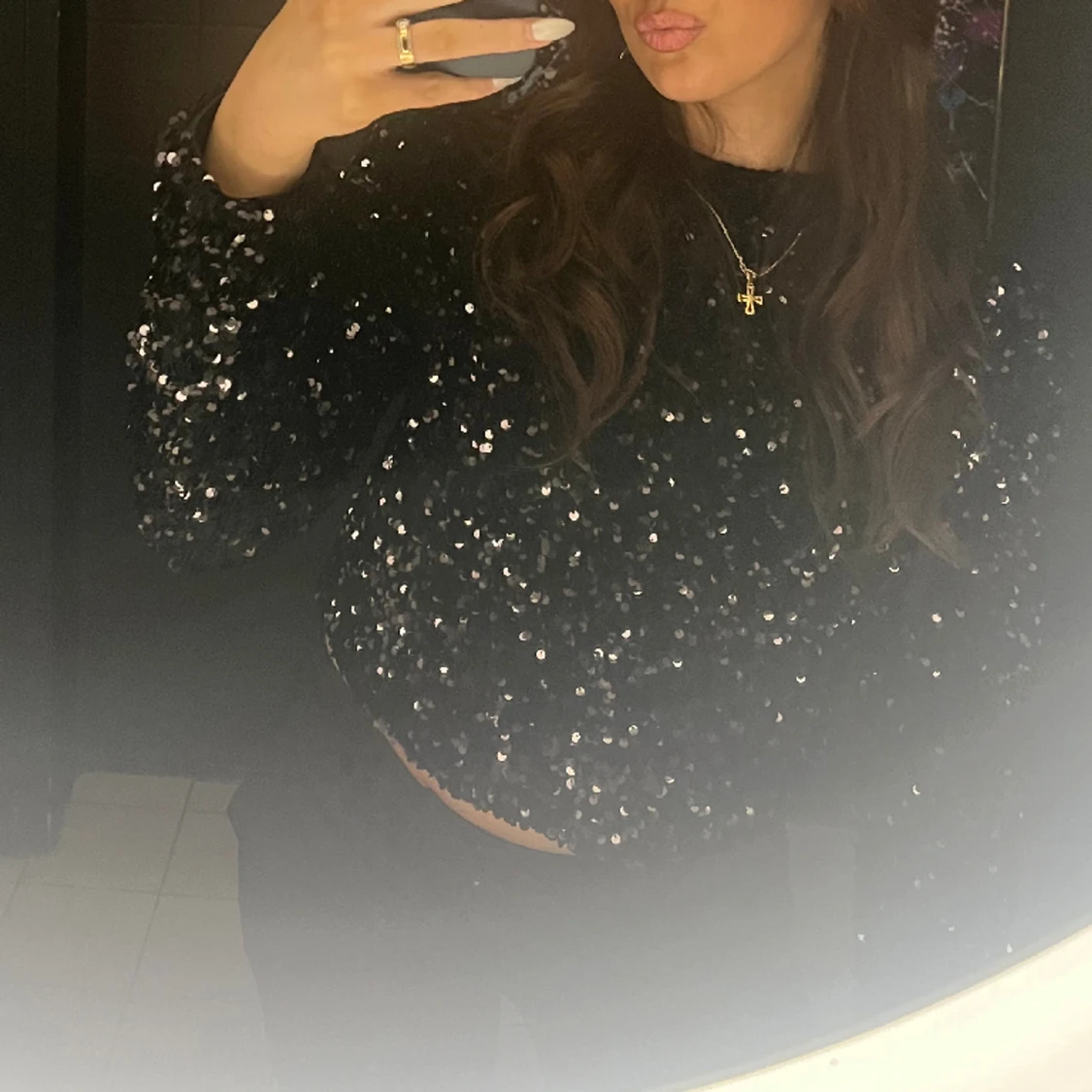 H&m glittrig topp - 90