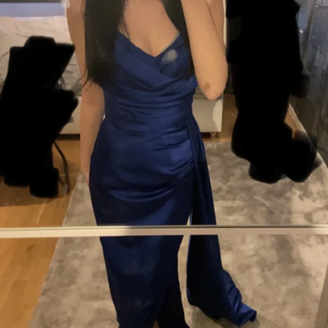 Marinblå balklänning