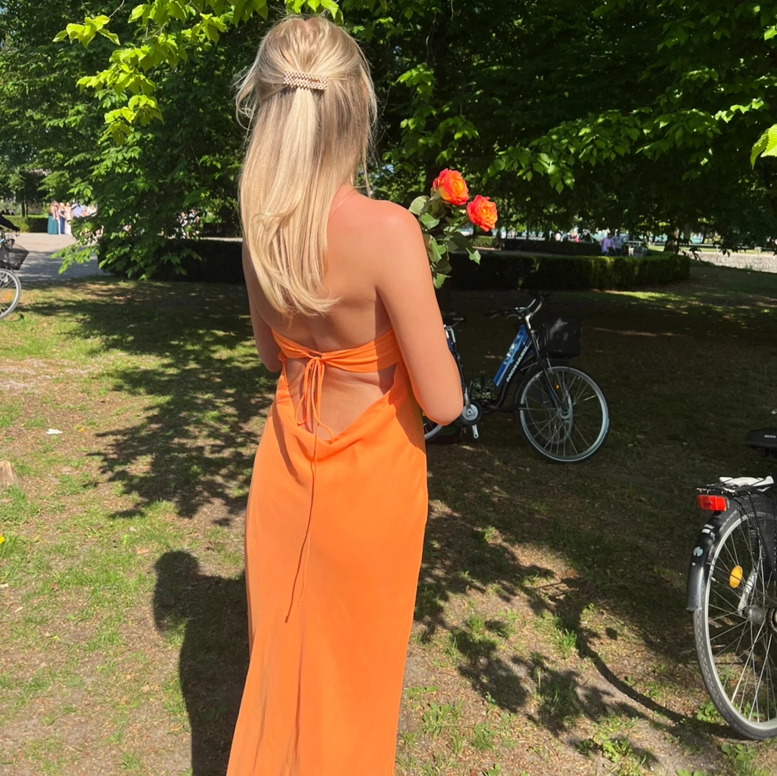 Orange långklänning 