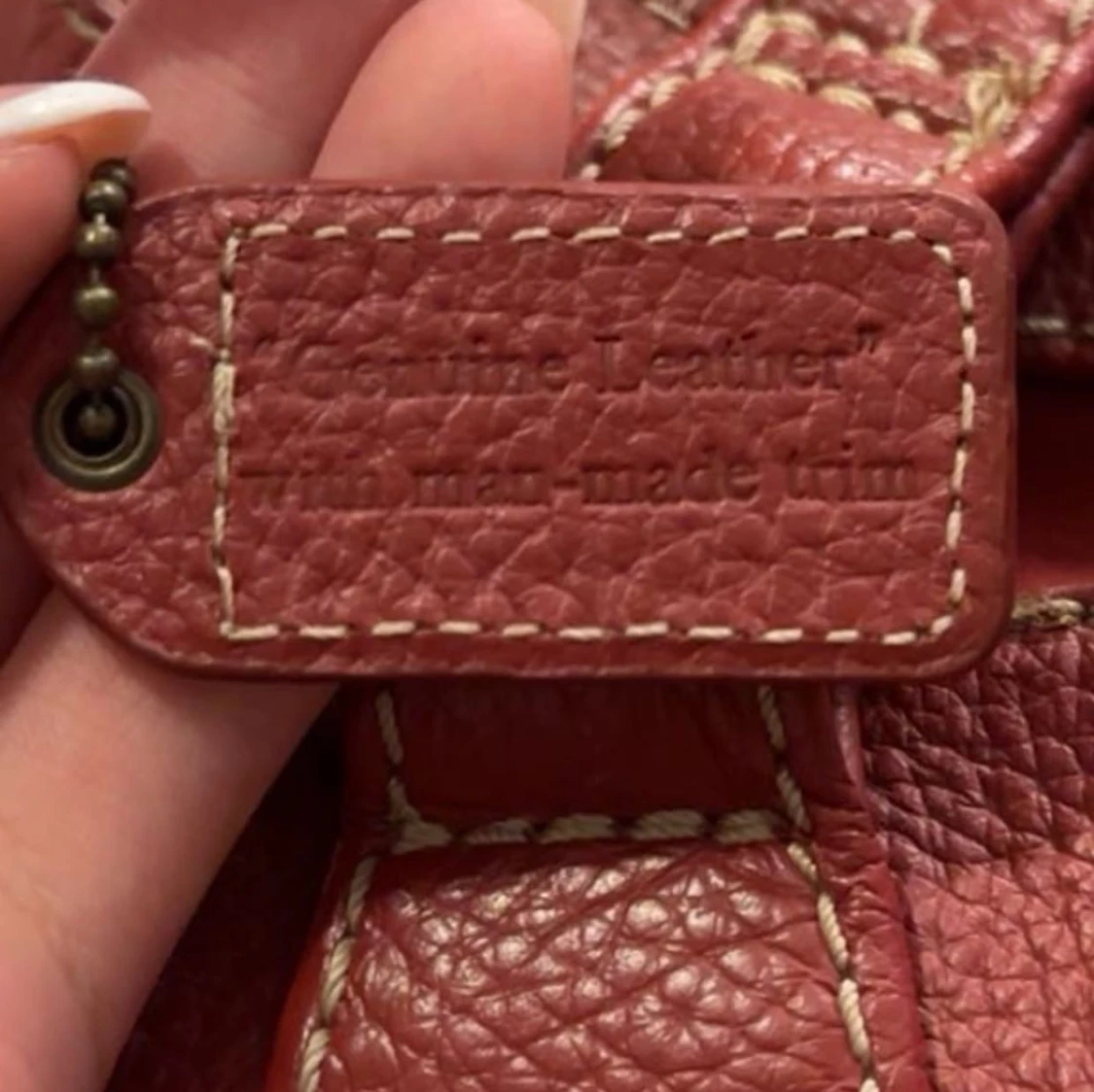 Röd vintage läderväska - 90