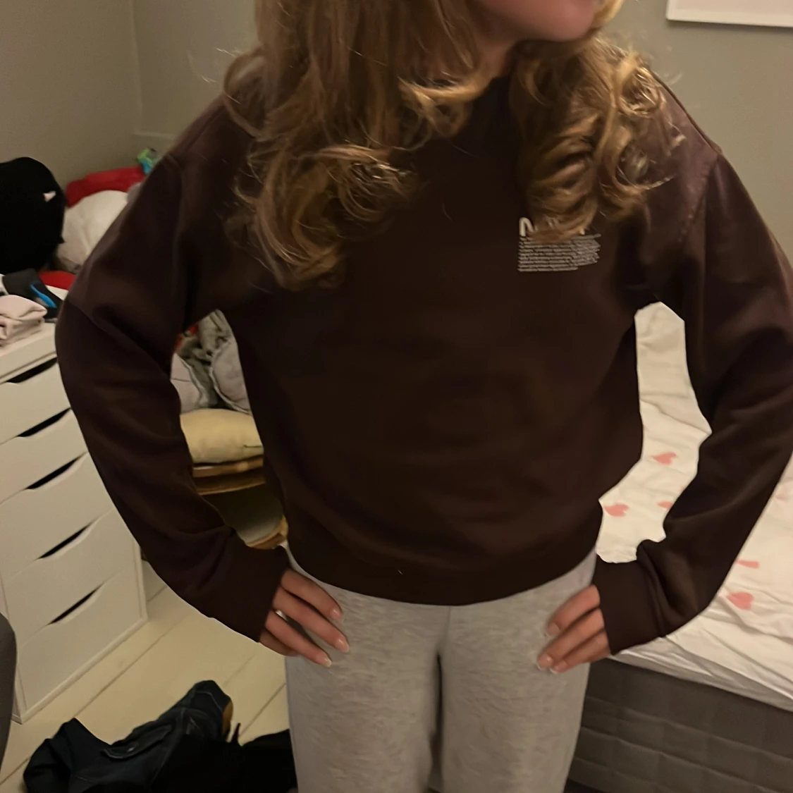 Brun sweatshirt från Divided XS