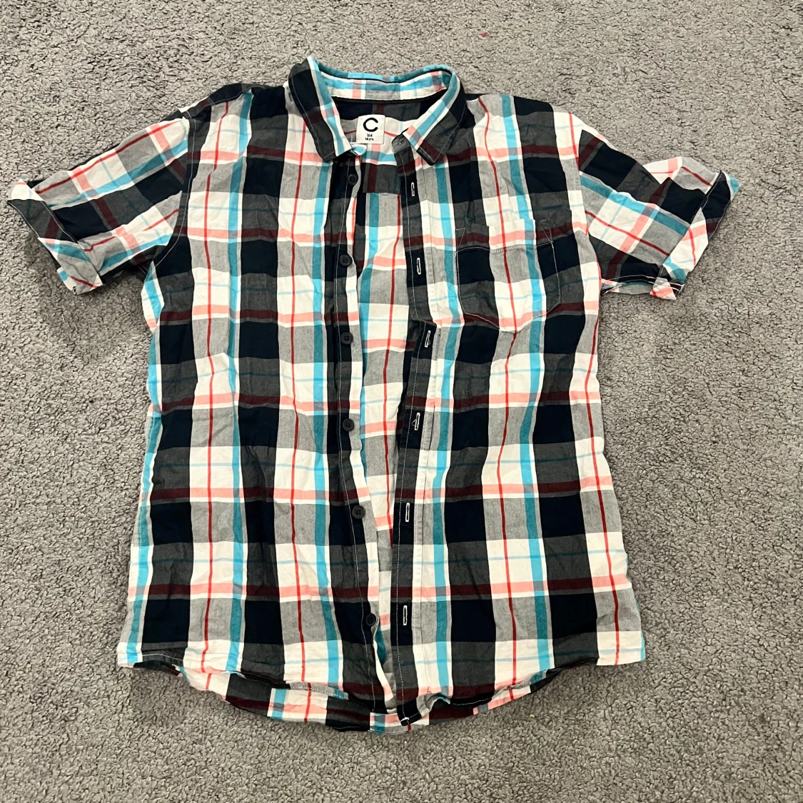 Rutig kortärmad skjorta från Cubus