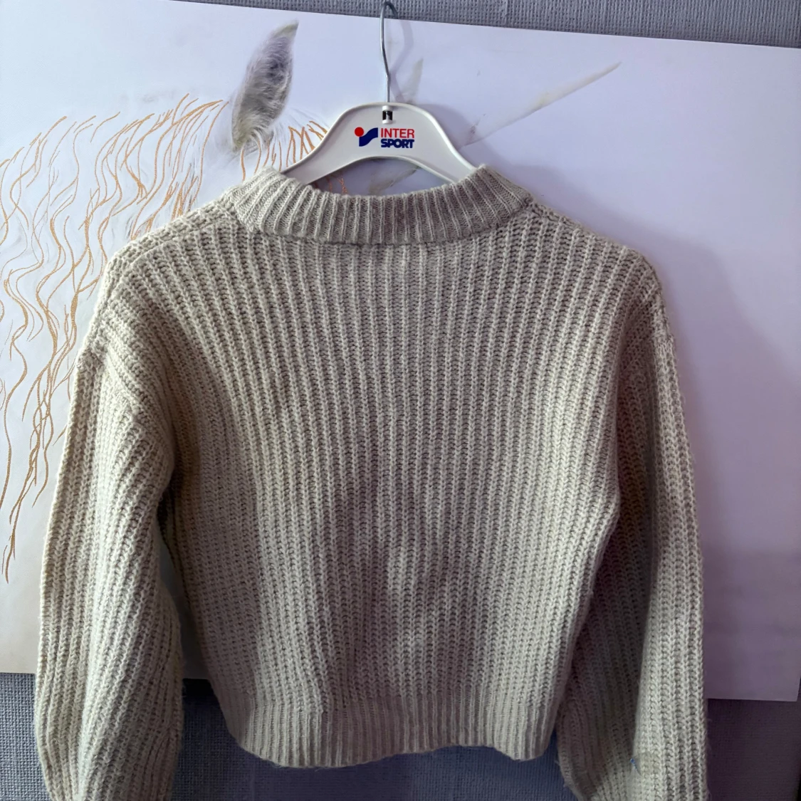 Beige stickad tröja från VILA - 1