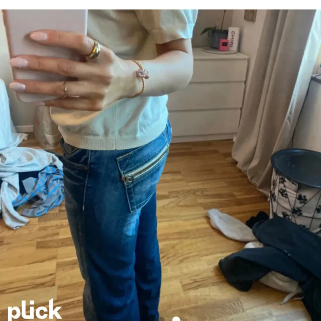 lågmidjade vintage jeans - 2
