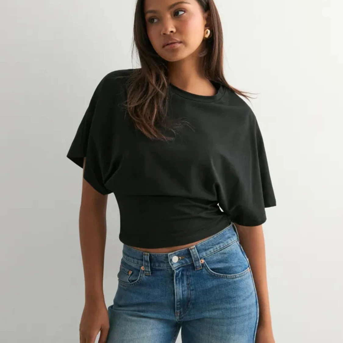 Brun croppad topp med vida ärmar - 2