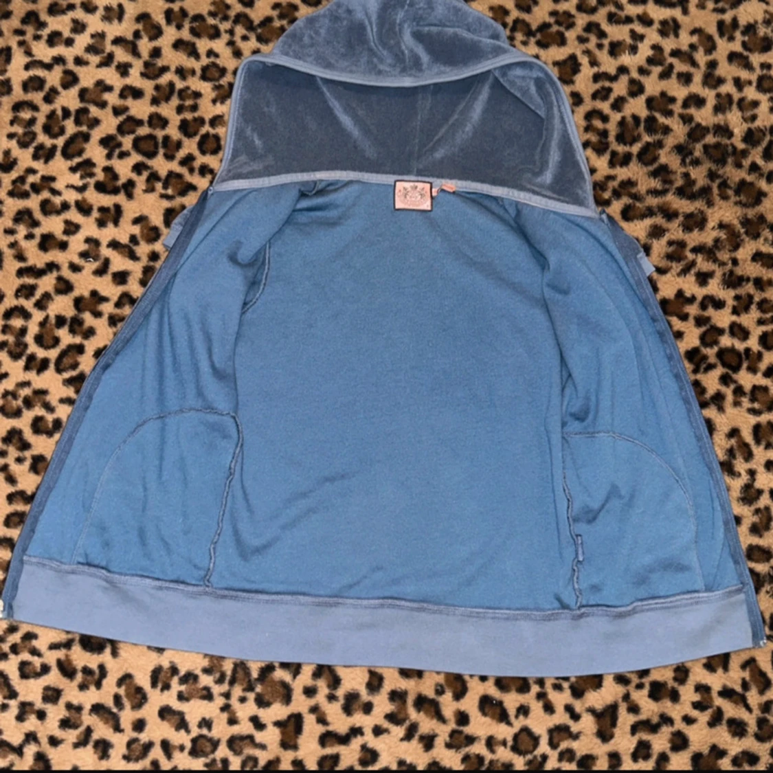 Blå velour hoodie Juicy Couture S - 4