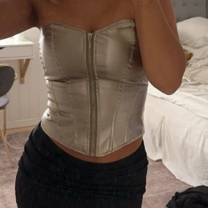 Guldig korsett - En fin festtopp, endast använd en gång. Väldigt stretchig. Tror jag köpte den på new yorker