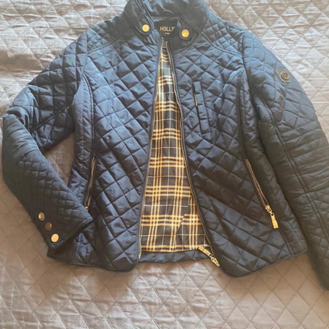 Blå quiltad jacka från Hollister