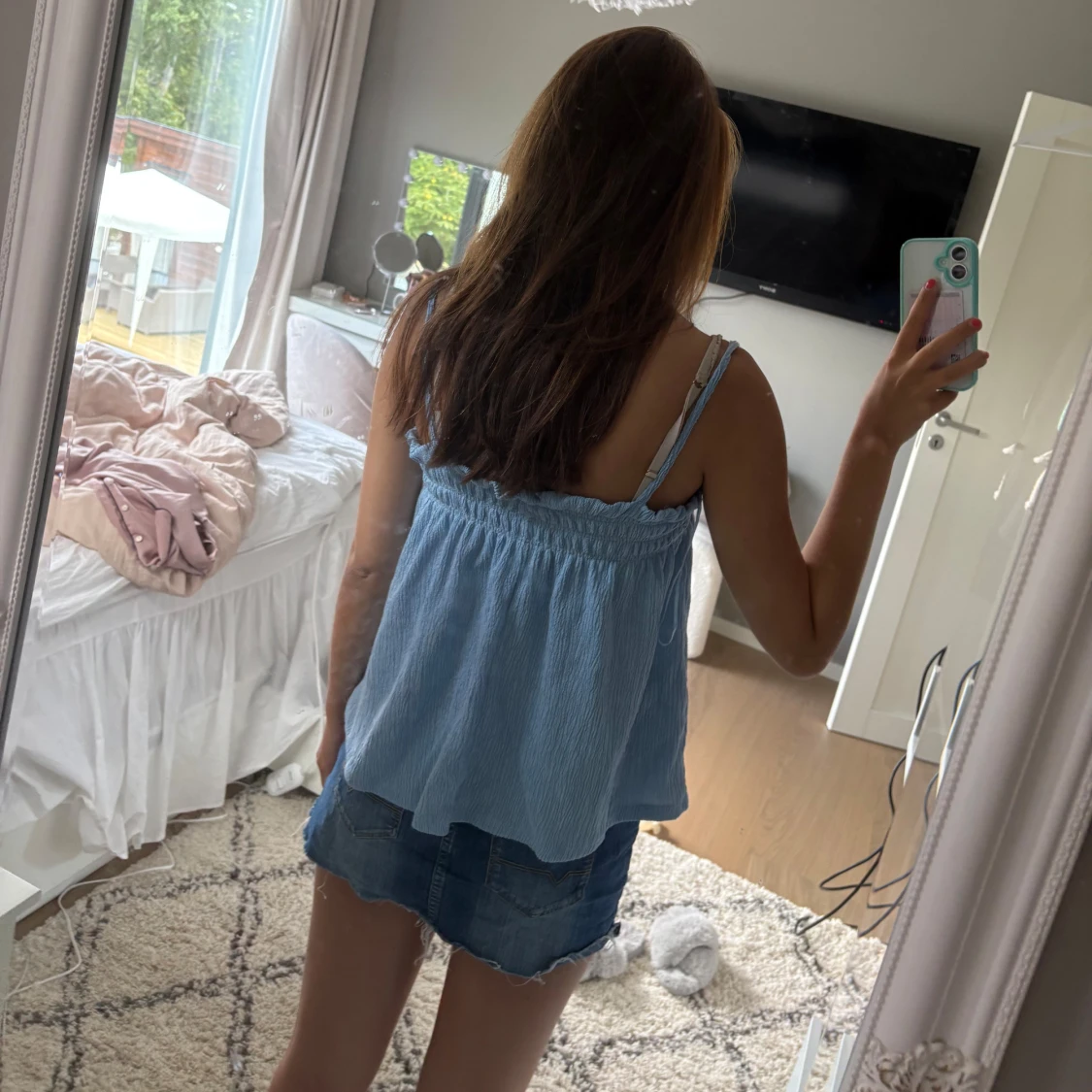 Ljusblå topp gina - 1