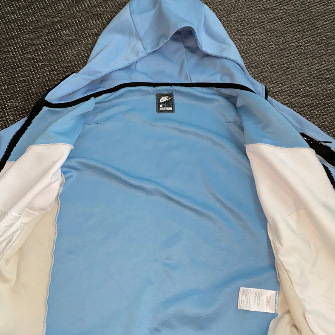 Nike vindjacka med huva, blå/vit - 4