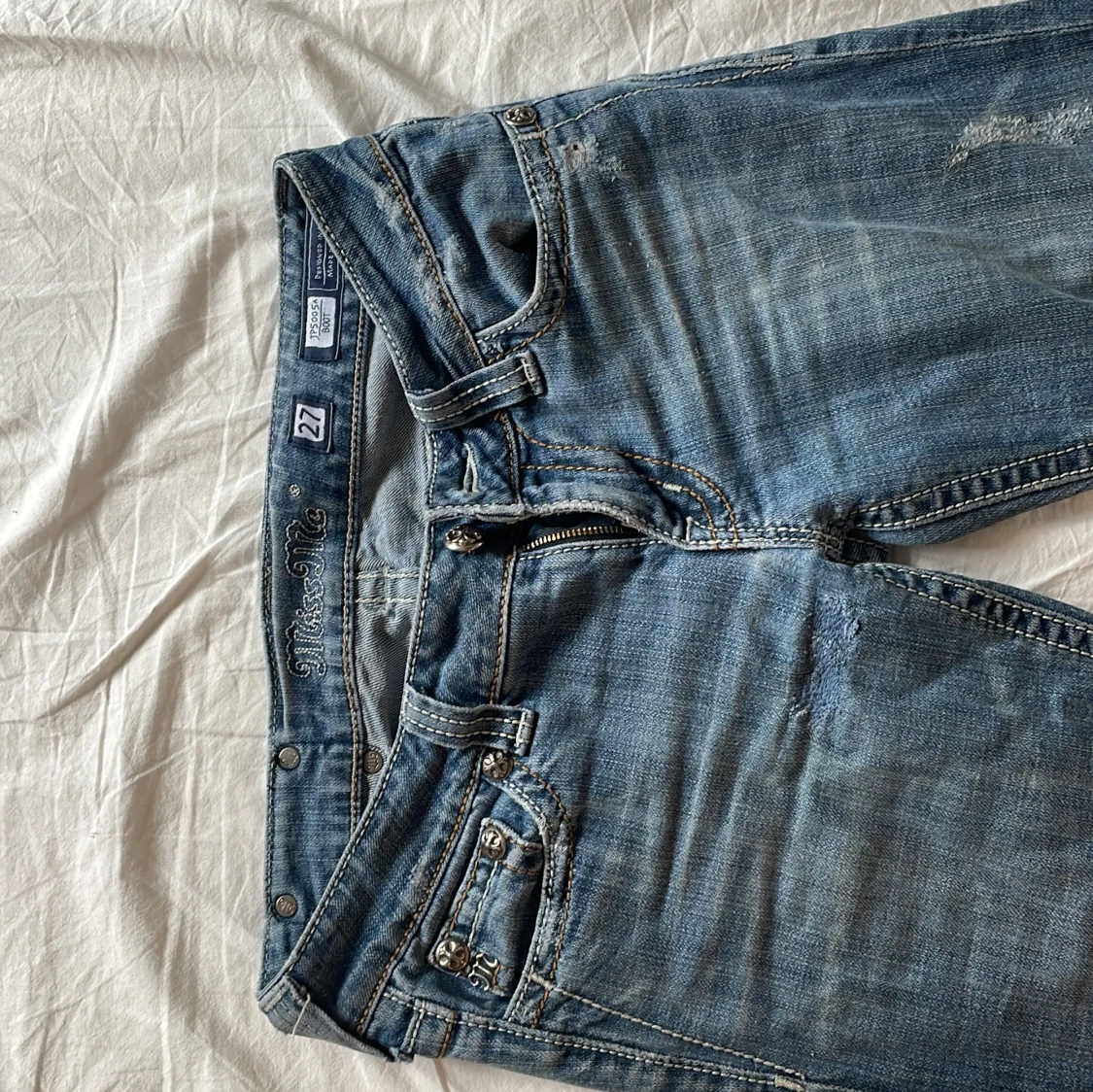 Lågmidjade bootcut jeans - 4