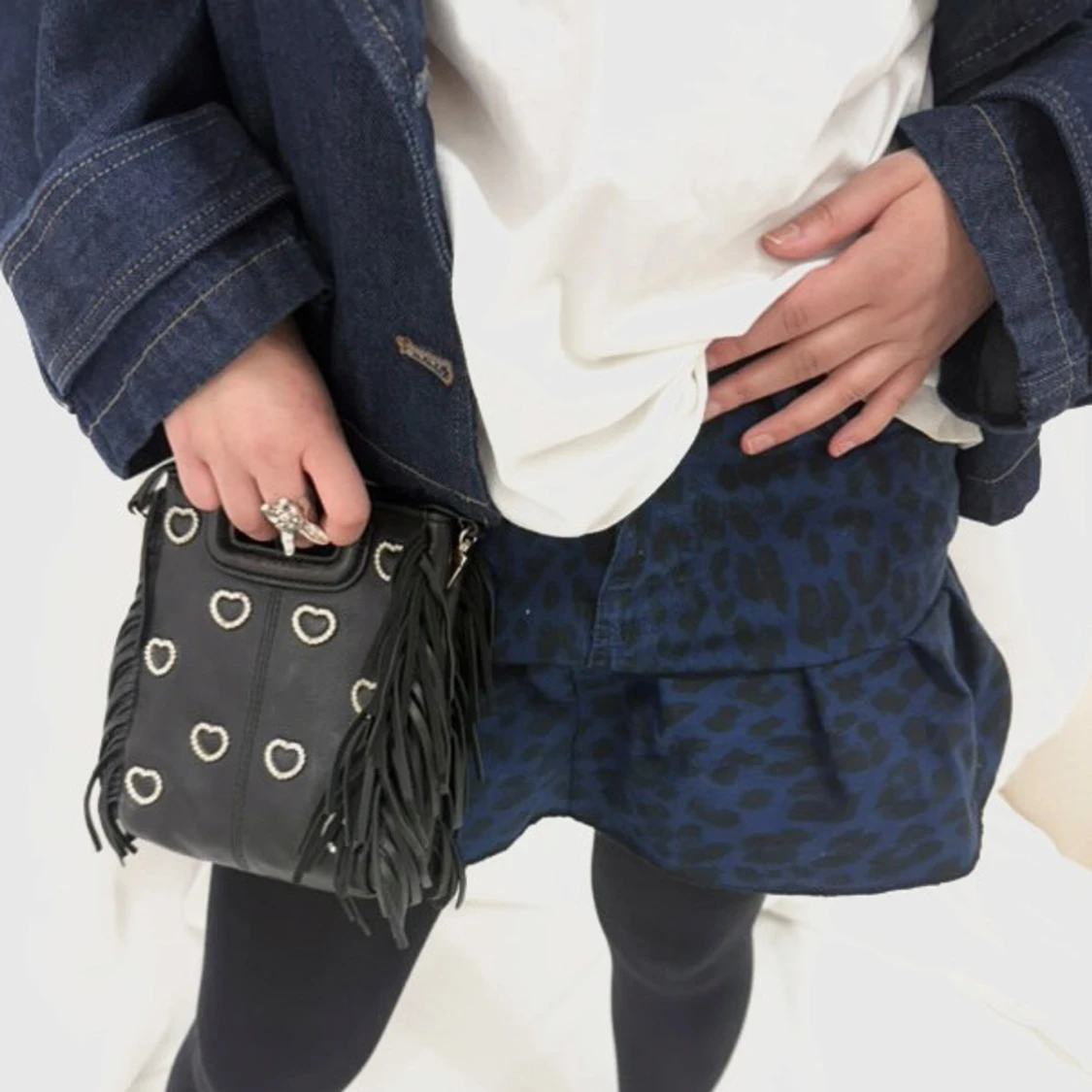 Blue leopard remake mini skirt  - 2