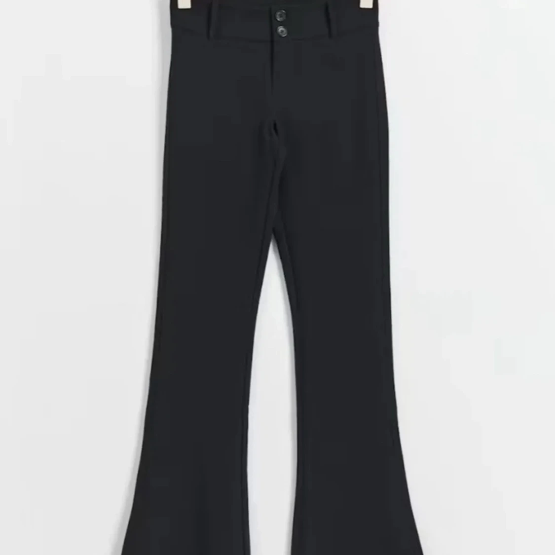 Svarta bootcut kostymbyxor med fickor - 1