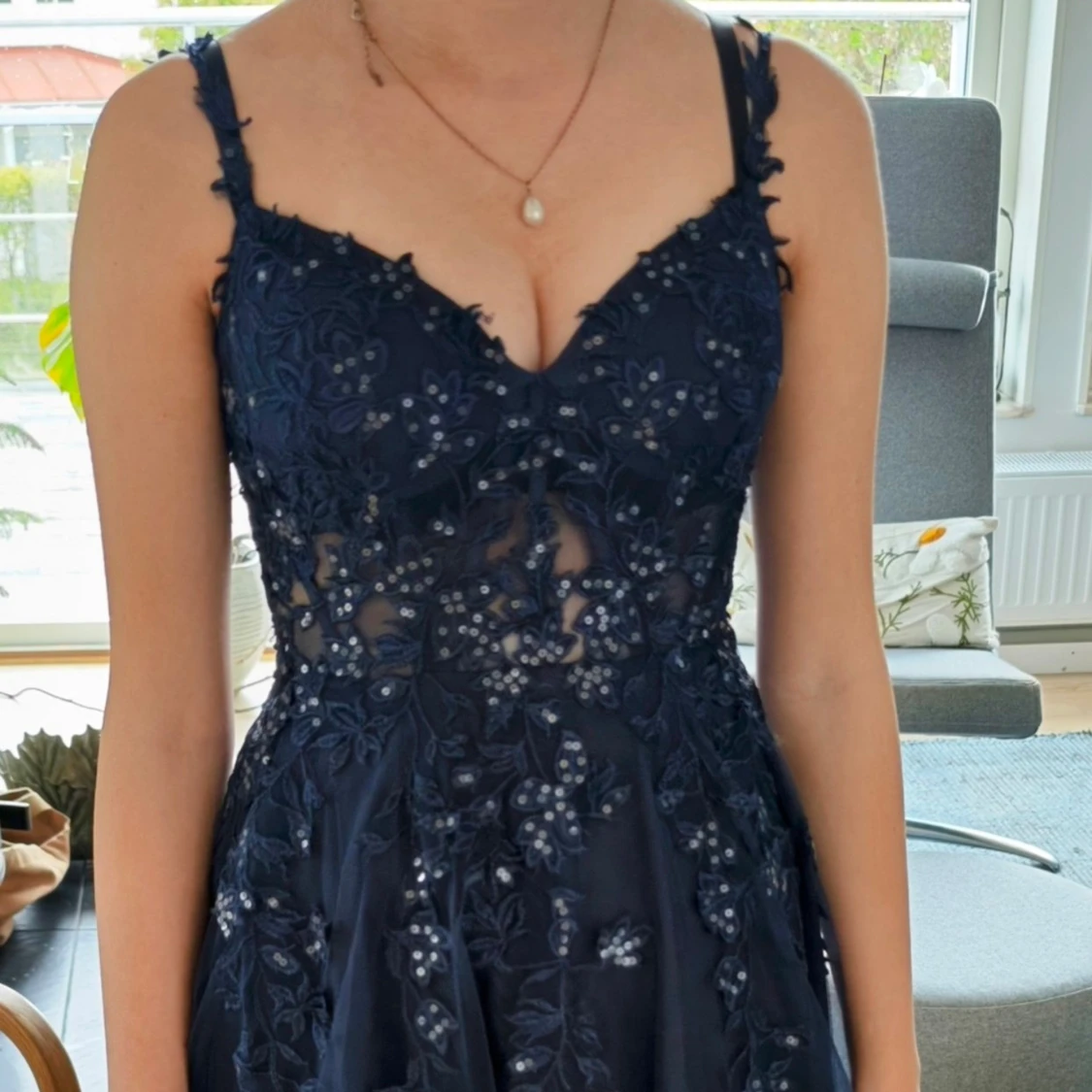 Marinblå balklänning  - 2