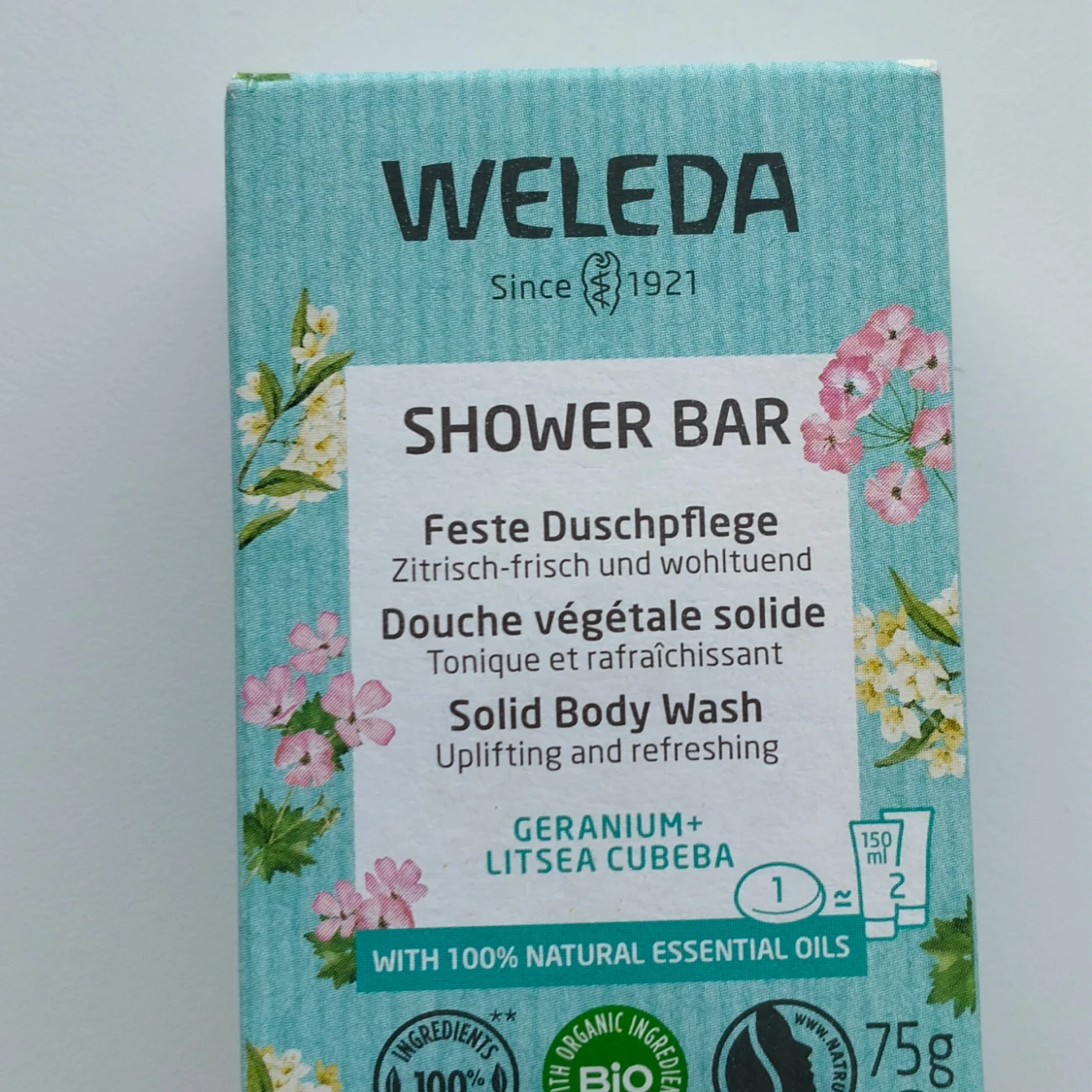Weleda Shower Bar Geranium + Litsea Cubeba