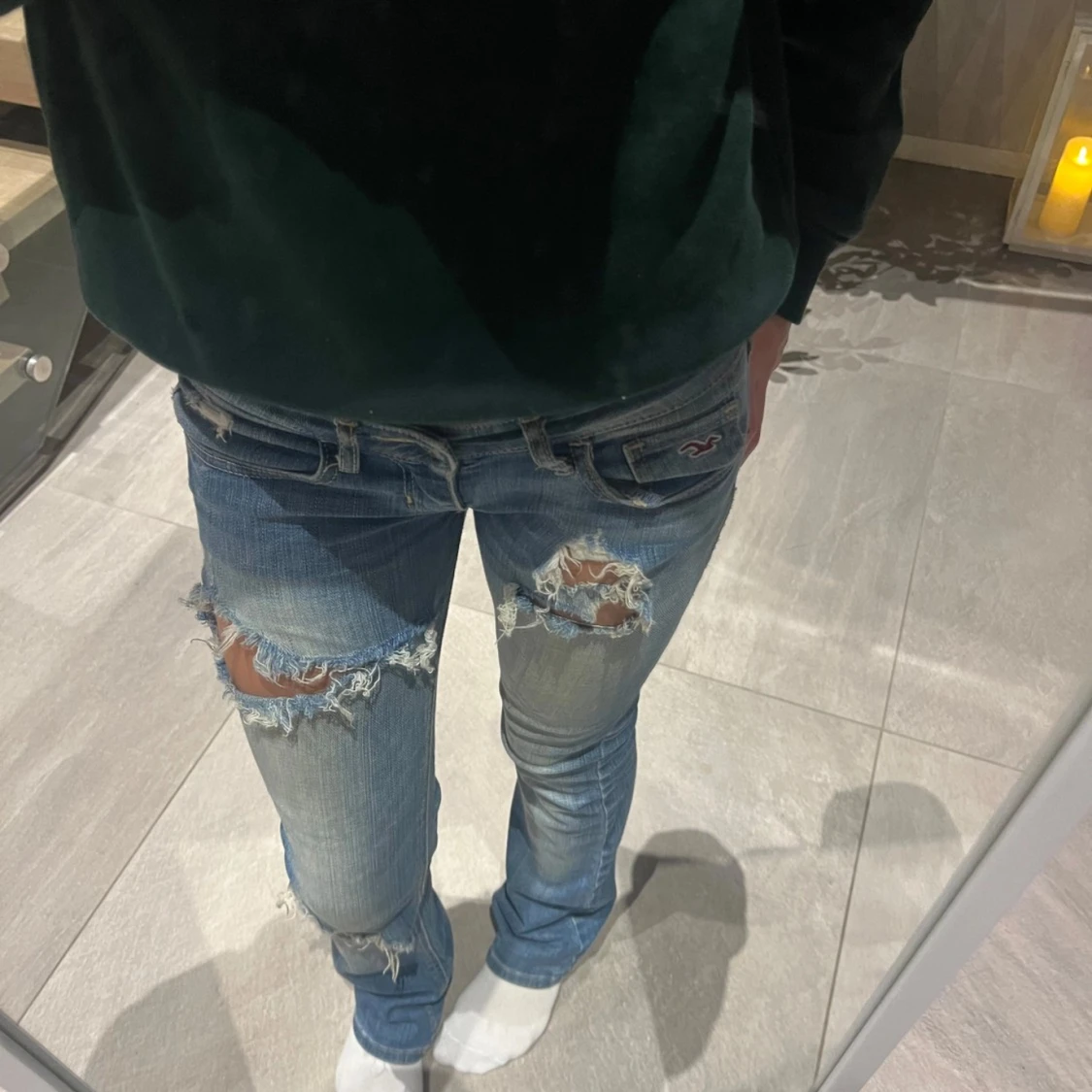 Lågmidjade bootcut jeans Hollister