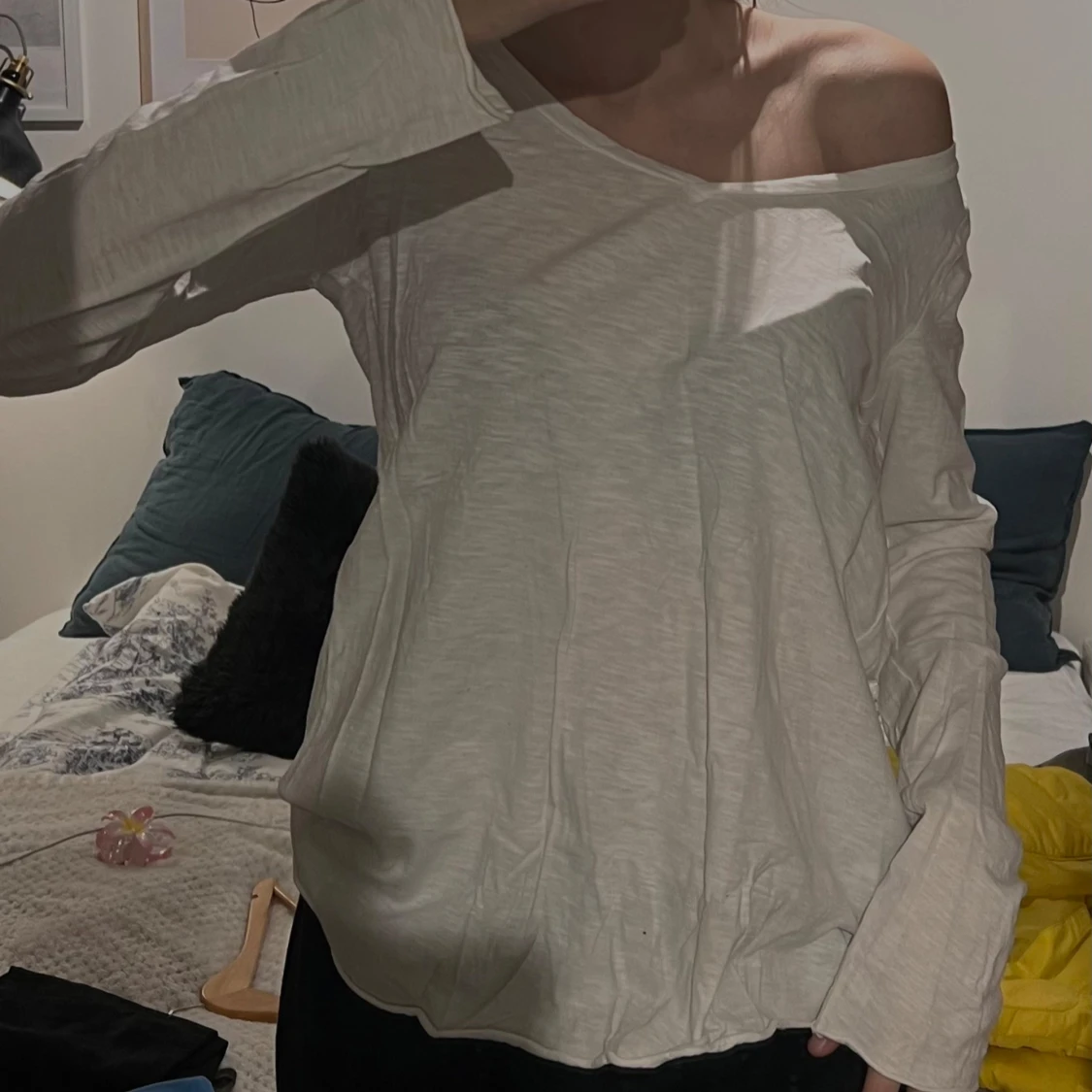 Vit långärmad topp