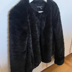 Svart pälsjacka  - Säljer en elegant svart pälsjacka. Jackan har en mjuk och lyxig känsla med långa ärmar och en klassisk passform. Fint skick! 