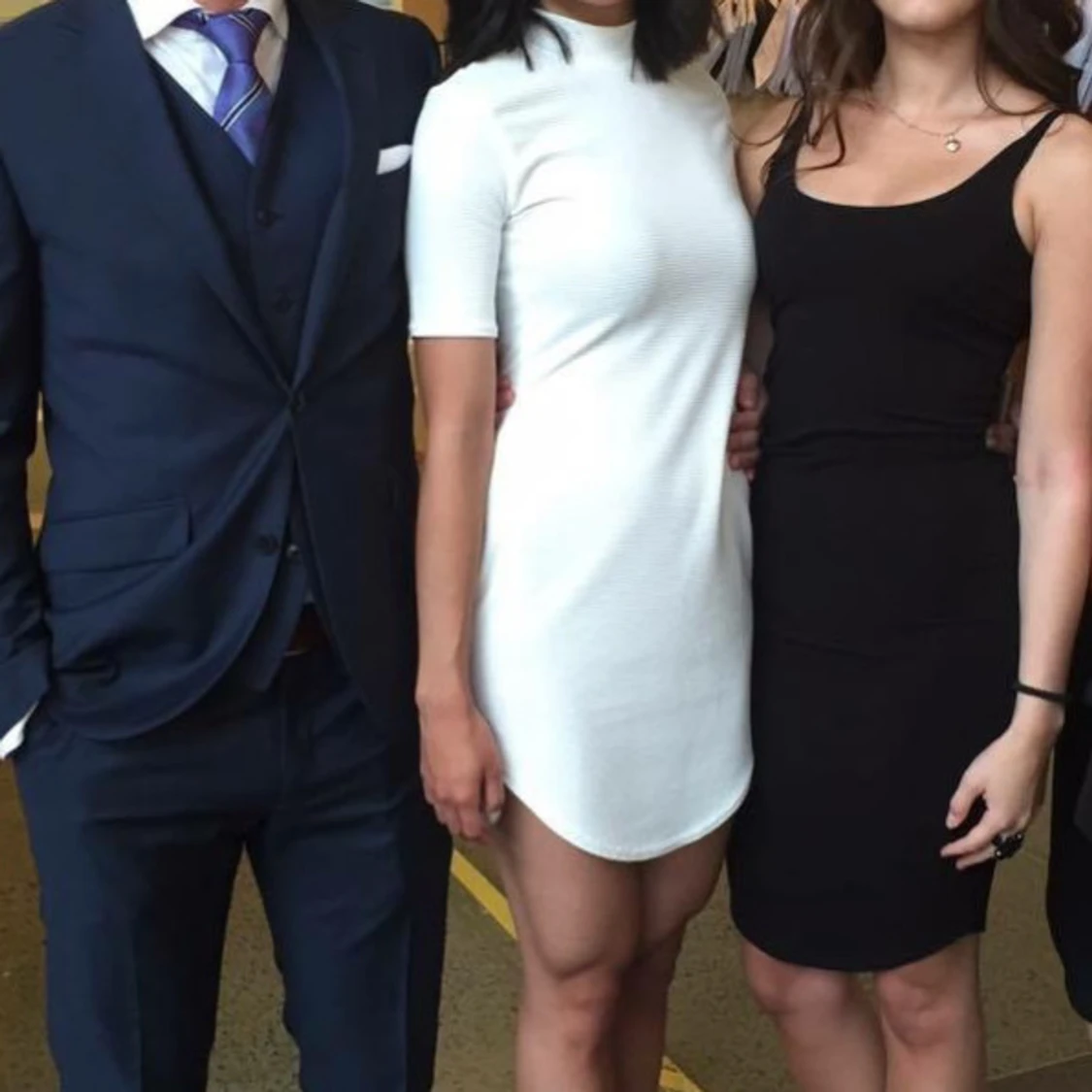 Vit ribbad kortklänning Boohoo