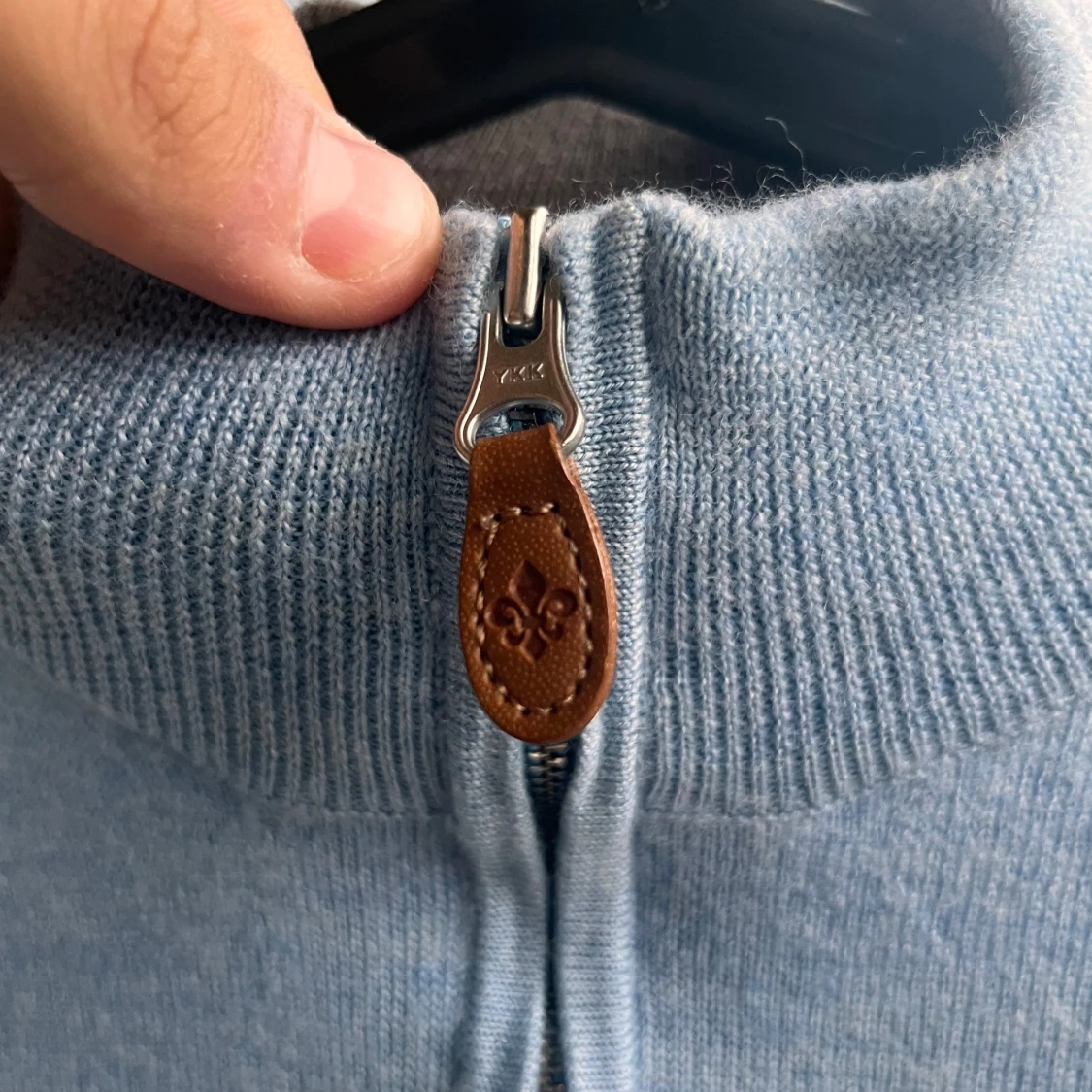 Ljusblå merinoullströja Morris S - 3