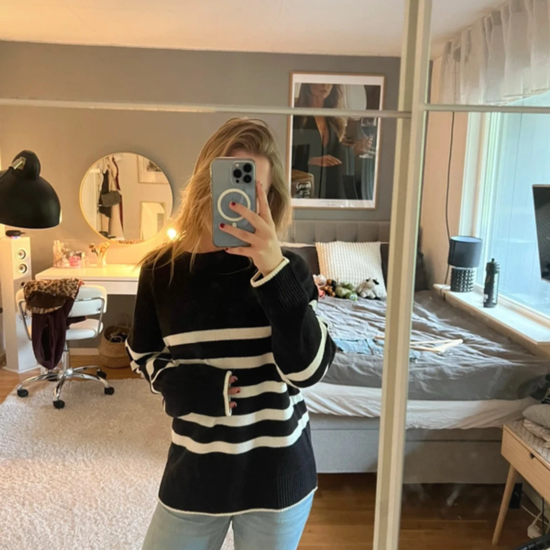 Randig stickad tröja  - 1