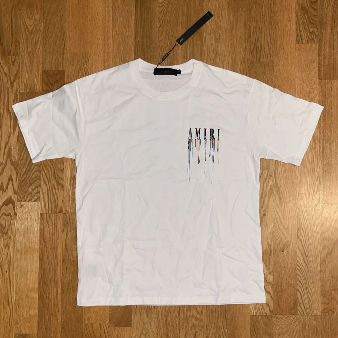 Vit AMIRI t-shirt med färgstänk - 1