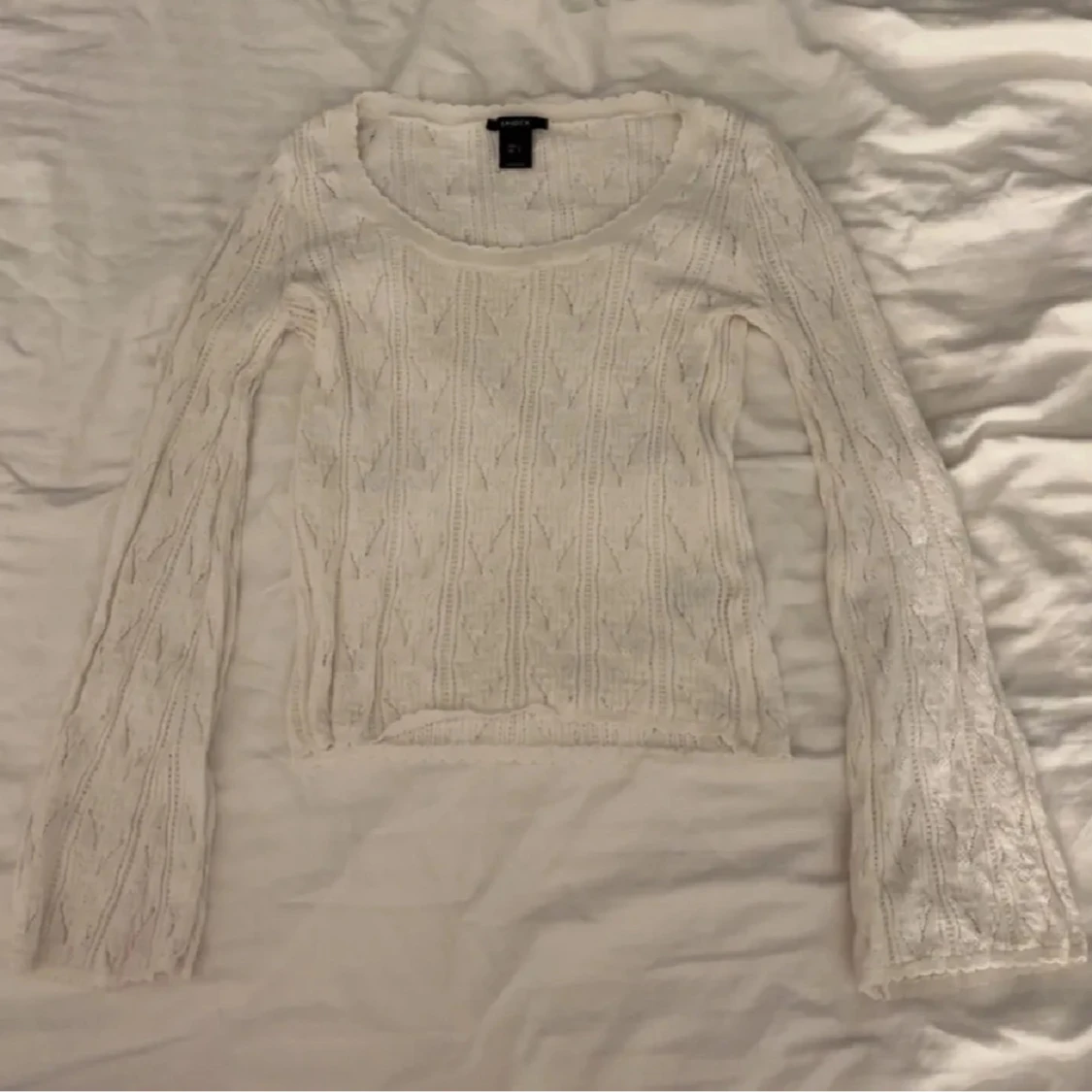 Vit stickad blus💗 - 1