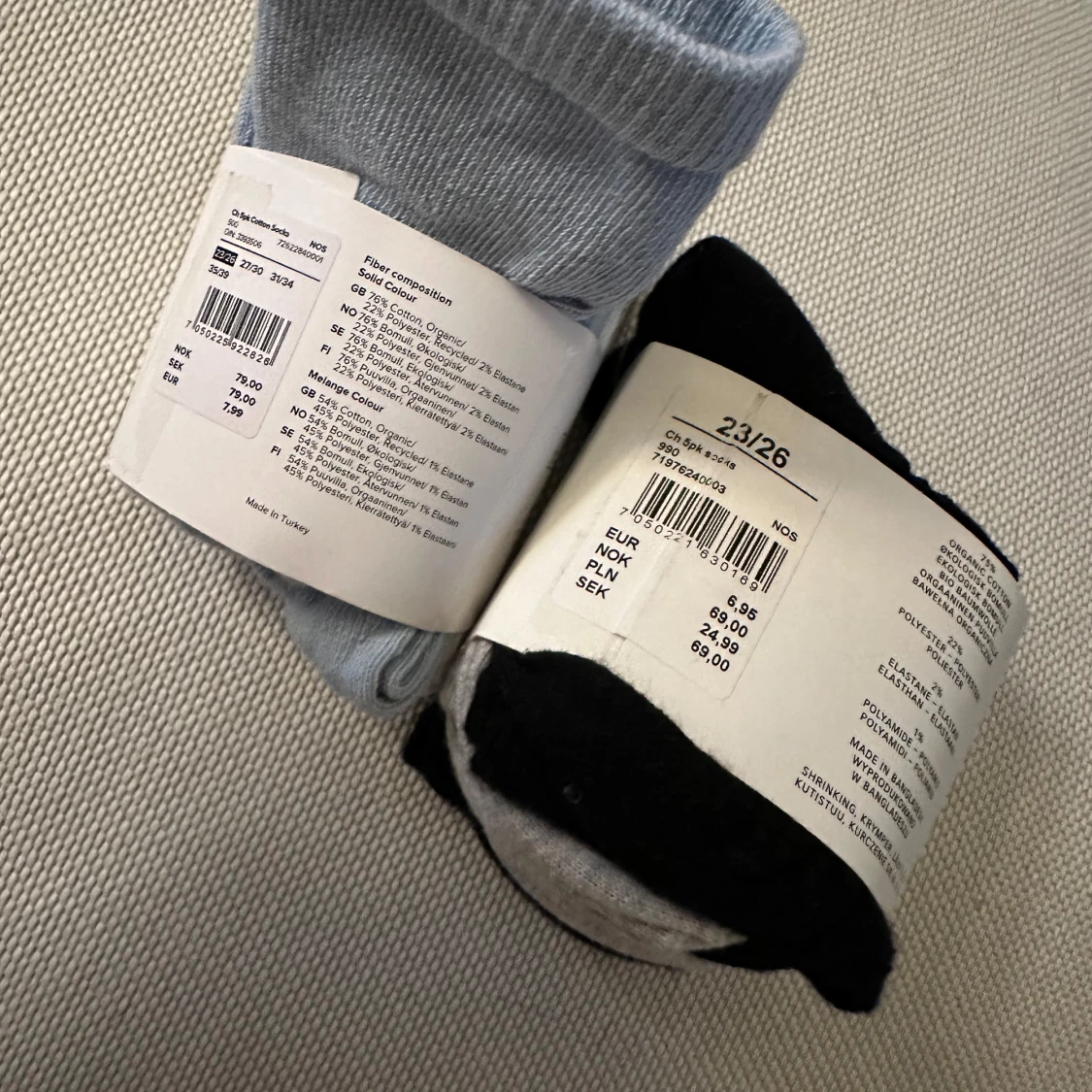 5-pack bomullsstrumpor från C - 1