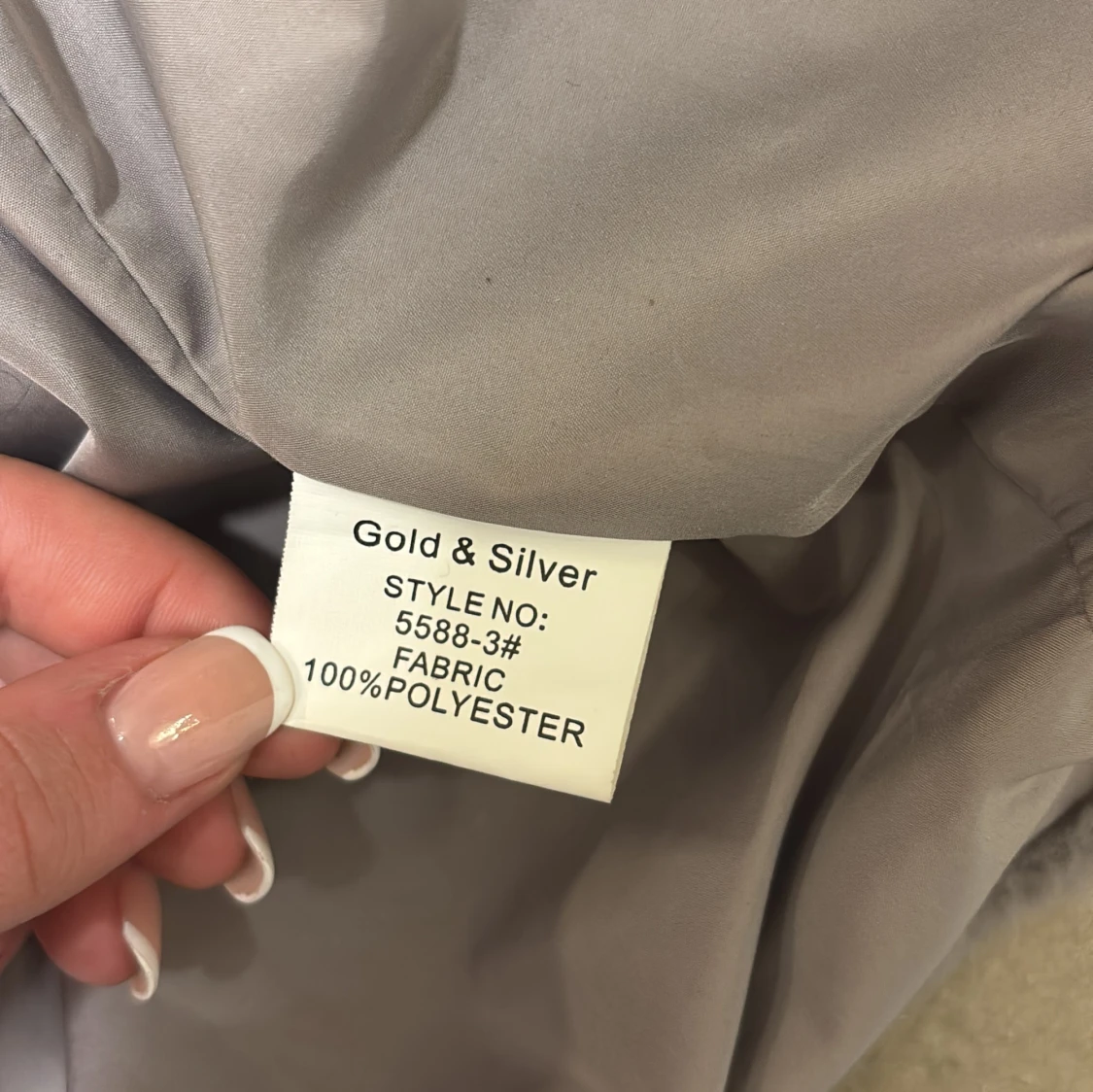 Grå lila  pälsjacka med huva Gold & Silver - 1