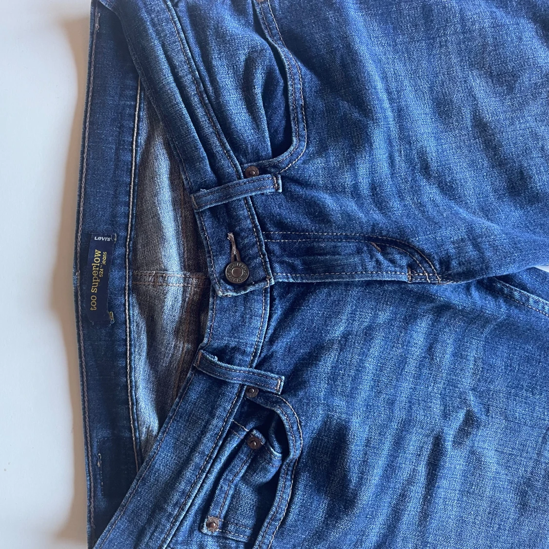 Blå bootcut Lågmidjade jeans från levis  - 3