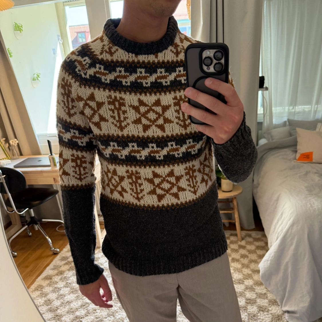 Mönstrad stickad tröja från Zara Man - 3