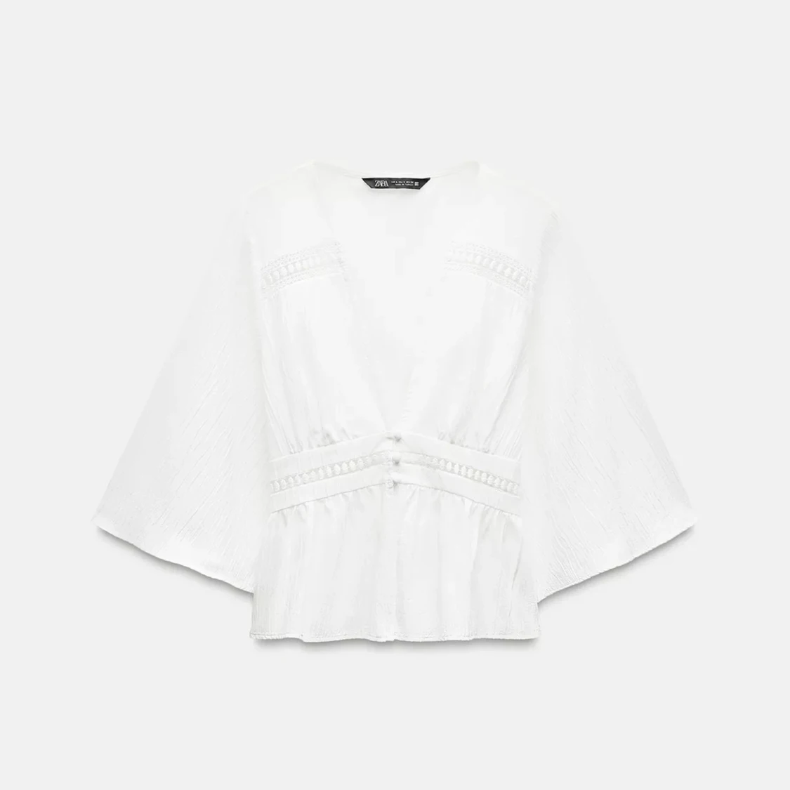 Vit blus med vida ärmar från Zara - 1