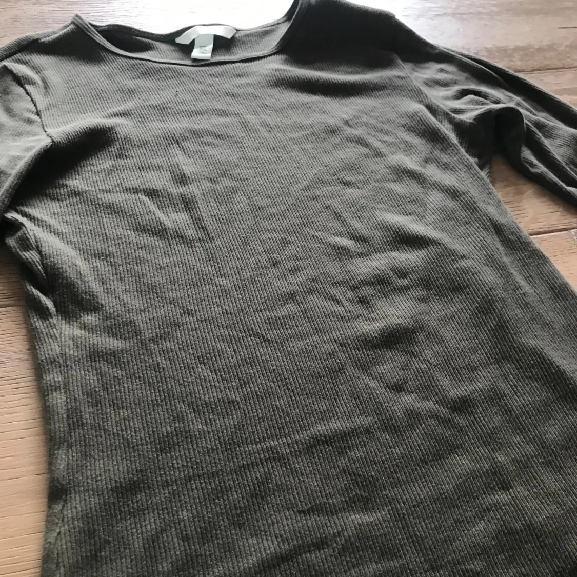 y2k långärmad ribbad tröja - 1