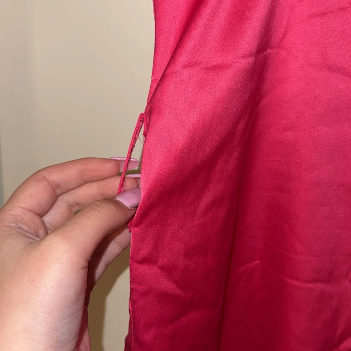 Rosa satin klänning från Zara - 3