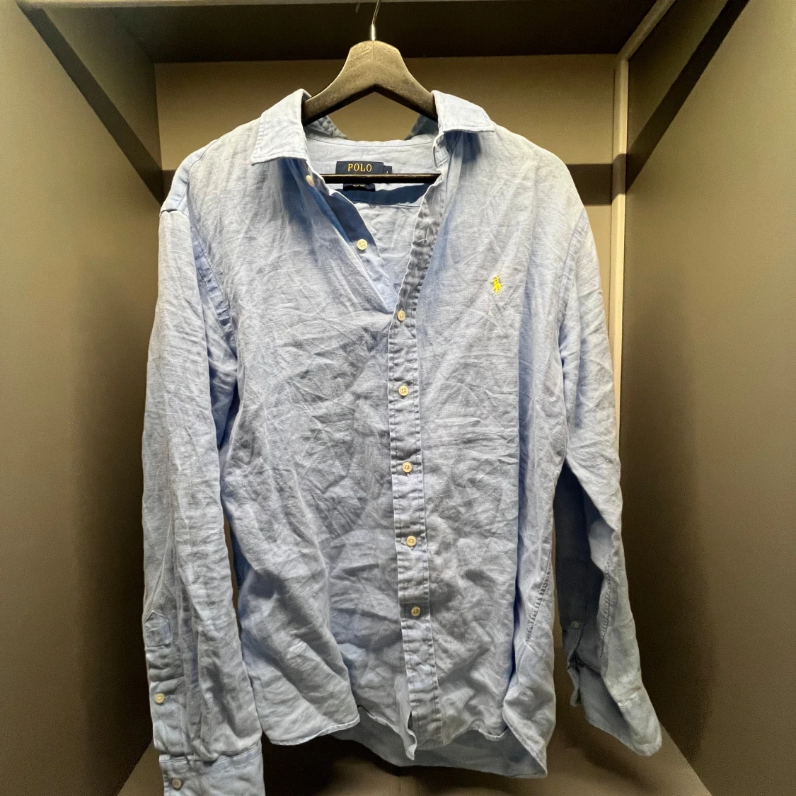 Ljusblå linneskjorta Polo Ralph Lauren