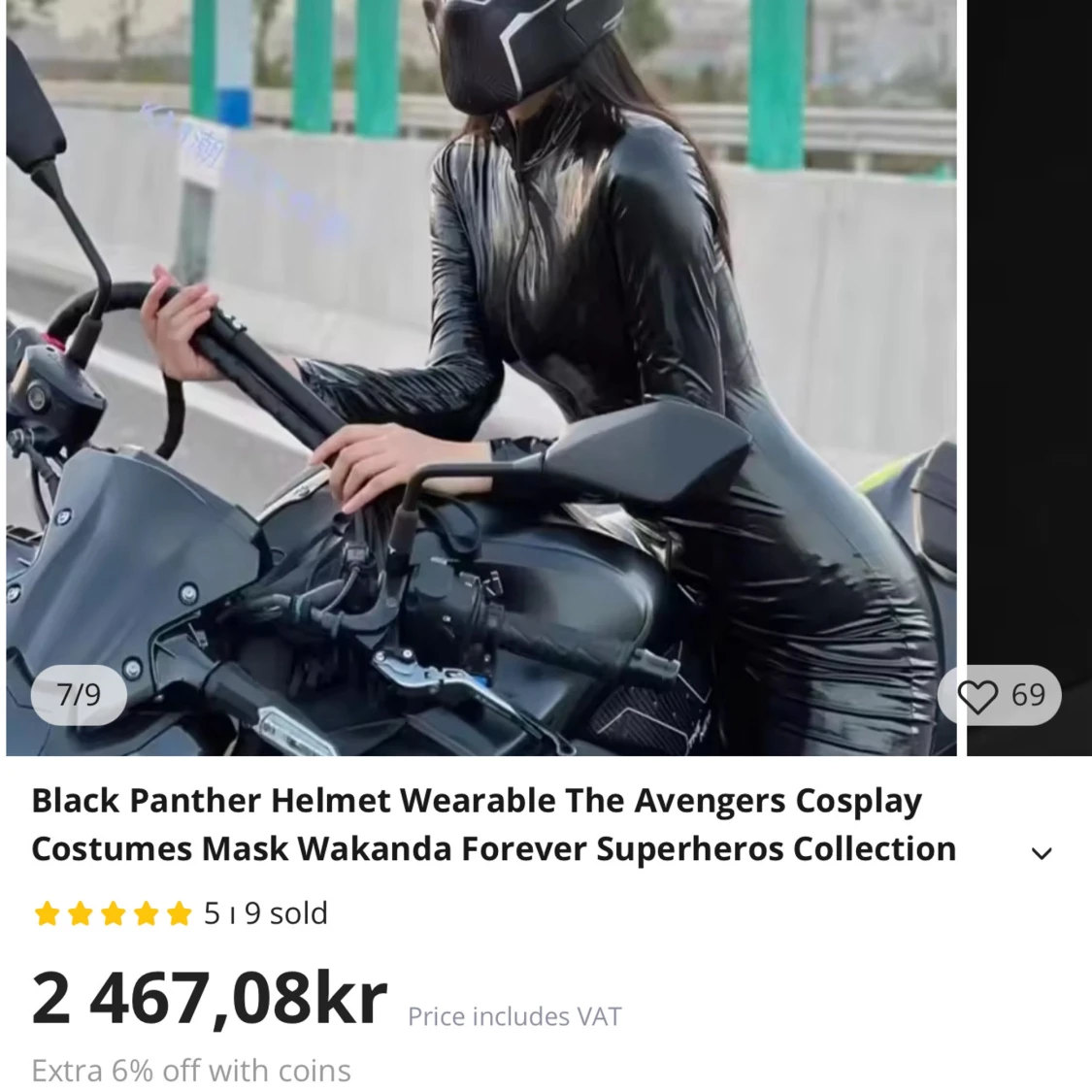 Black Panther hjälm cosplay mask - 2