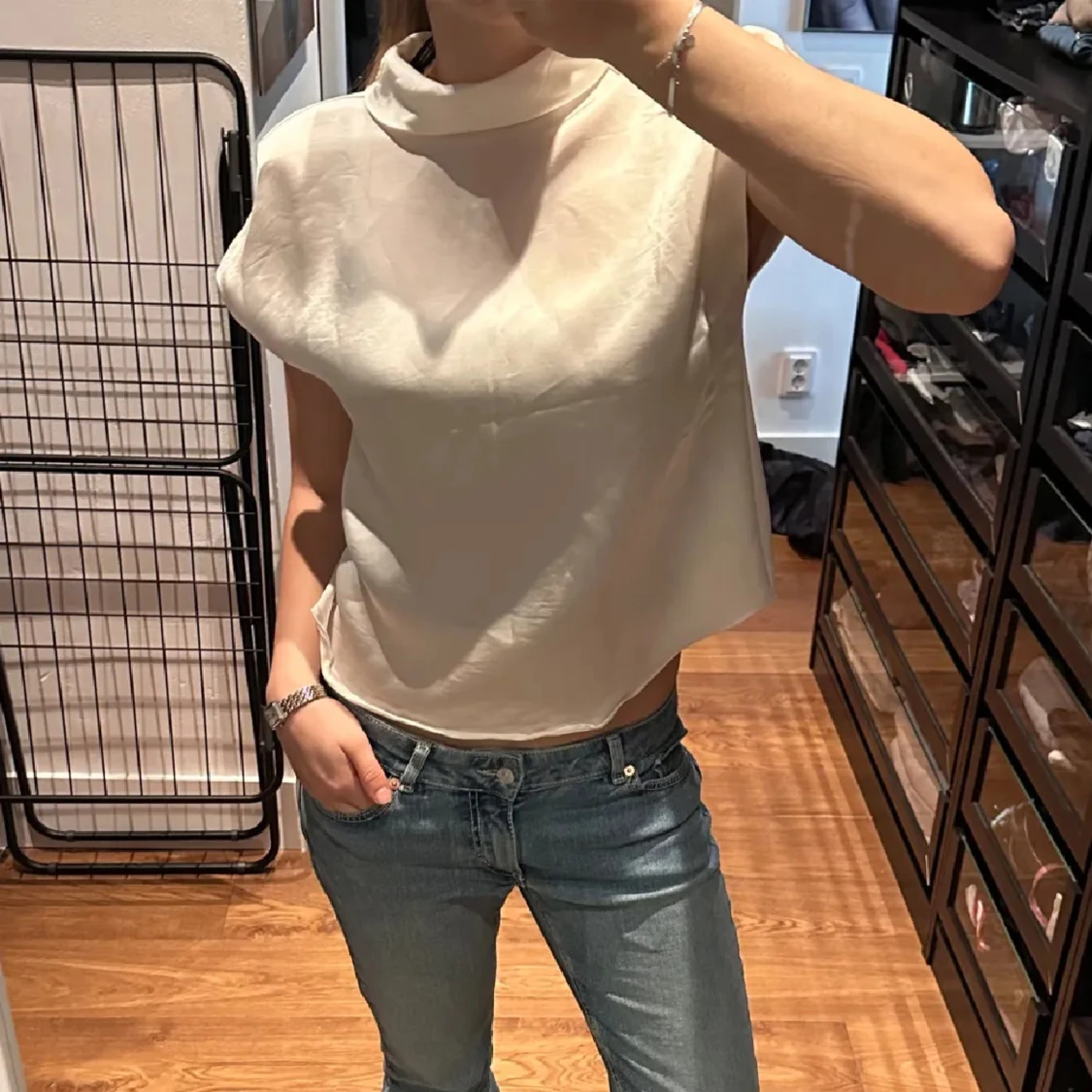 Vit sidenblus från Zara - 1